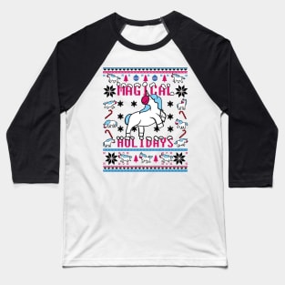 Funny Unicorn Lover Ugly Christmas Sweater Baseball T-Shirt